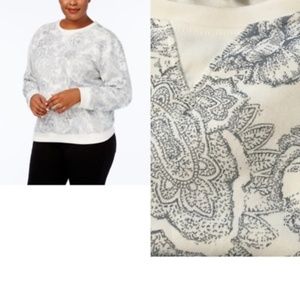 NEW! 1XL KAREN SCOTT PRINTED SWEATSHIRT LOT876